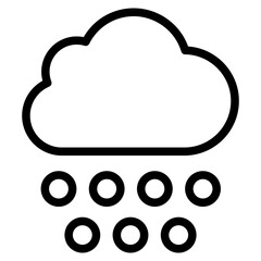 Snowy weather forecast icon. Snow cloud icon. Cloud with snowflakes icon.
