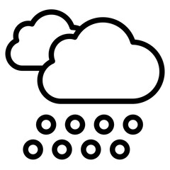 Snowy weather forecast icon. Snow cloud icon. Cloud with snowflakes icon.
