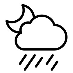 Rain clouds icon vector. Simple weather sign. Cloud with rain icon