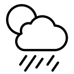 Rain clouds icon vector. Simple weather sign. Cloud with rain icon