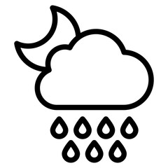 Rain clouds icon vector. Simple weather sign. Cloud with rain icon