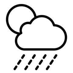 Rain clouds icon vector. Simple weather sign. Cloud with rain icon