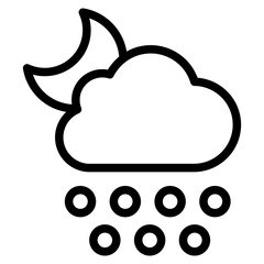 Snowy weather forecast icon. Snow cloud icon. Cloud with snowflakes icon.