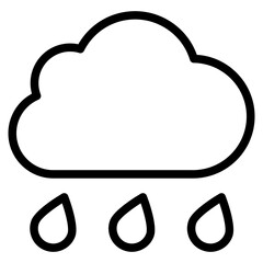 Rain clouds icon vector. Simple weather sign. Cloud with rain icon