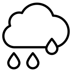 Rain clouds icon vector. Simple weather sign. Cloud with rain icon