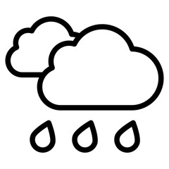 Rain clouds icon vector. Simple weather sign. Cloud with rain icon