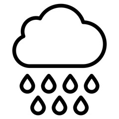 Rain clouds icon vector. Simple weather sign. Cloud with rain icon