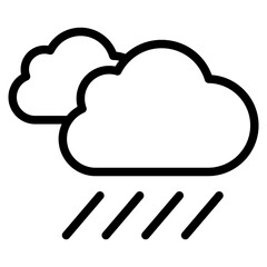 Rain clouds icon vector. Simple weather sign. Cloud with rain icon