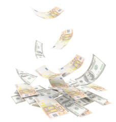 euro dollars money exchange change banknotes currency - 3d rendering