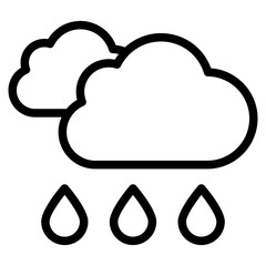 Rain clouds icon vector. Simple weather sign. Cloud with rain icon