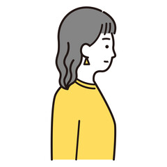 横向きの女性イラスト