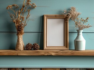 wooden minimalist picture frame template simple style