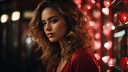 Fototapeta premium Woman in romantic evening