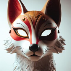 red and white  fox mask kitsune

