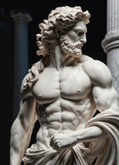 Fototapeta na wymiar Statue from a muscular Greek god 