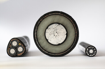 cross section of three types of fiber optic cable
