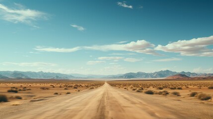 Empty Highway in Arid Landscape Generative AI