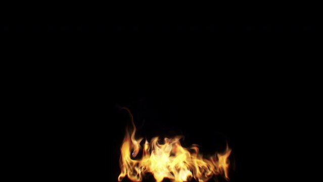 Slow motion small fire and flames - with alpha mask pass - 4K Pro Res 60fps