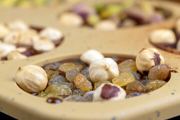 making homemade chocolate with different ingredients