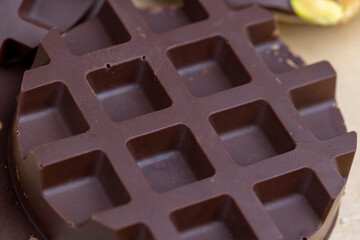 sweet chocolate with cocoa and nuts and other ingredients