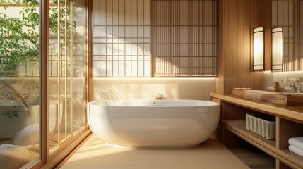 The bathroom in a Japanese tea house hotel.