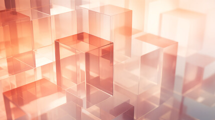 3d geometric shapes on indoor background Ai generative