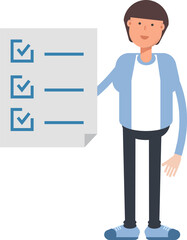 Office Worker Character and Check List Document
