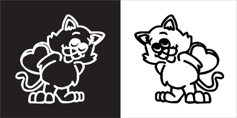 Illustration vector graphics of funny cat icon
