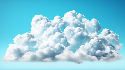 Skyblue cloud isolated on background. Realistic clouds with space for copying. Generative AI
