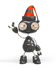 santa helper bot is waving