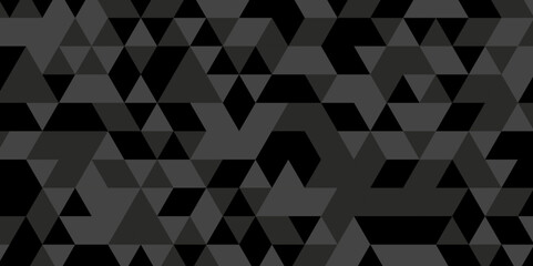 Obraz premium Triangle Vector Abstract Geometric Technology seamless pattern Background. Black triangular mosaic backdrop design. Triangle polygonal square abstract banner background.