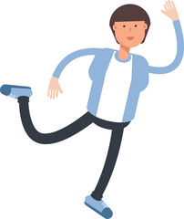 Office Worker Character Jumping and Flying
