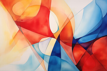 Abstract colorful watercolor painting for background. Generative AI image.