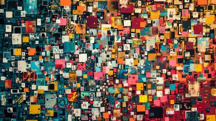 Fototapeta premium The Digital Tapestry: Wireless Signs and the Social Media Mosaic