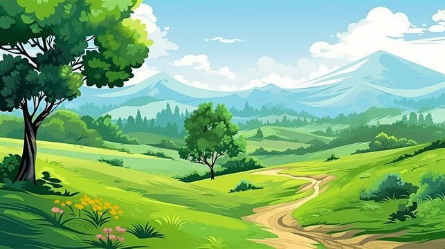 the beautiful green nature landscape background