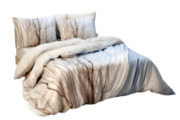 Fototapeta na wymiar The Elegance of Layered Bedding Sets on Transparent Background, PNG, Generative Ai