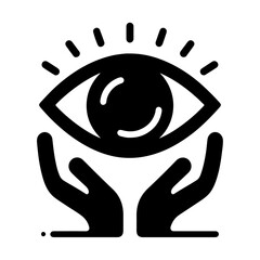 minimal Eye care logo vector icon, flat symbol, black color silhouette