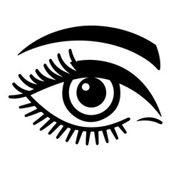 minimal Eye care logo vector icon, flat symbol, black color silhouette