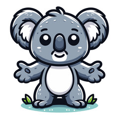 Fototapeta premium Cute Adorable Koala Australian Animal Cartoon Character Vector Illustration, flat design template isolated on white background