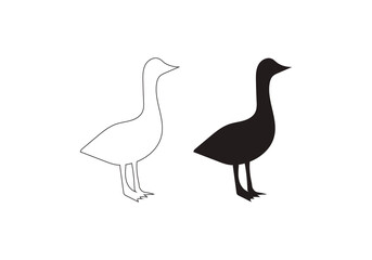 goose vector icon logo illustration template white background