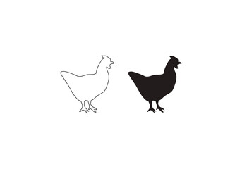 Fototapeta premium chicken vector icon logo illustration template white background