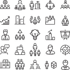 business and management icons. Vector Collections.