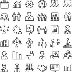 business and management icons. Vector Collections.
