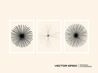 Set of abstract shape and rounded wall art vector illustration. Abstract background for card, banner, poster, cover