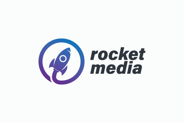 rocket launch spaceship industrial vector logo concept