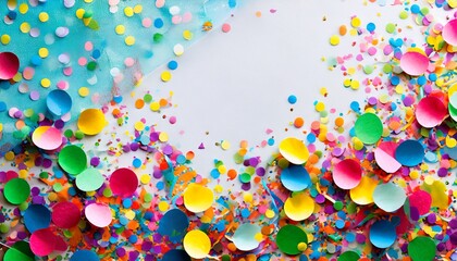 colorful party confetti with copy space