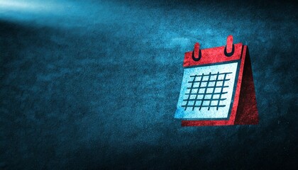 calendar icon special blue banner background
