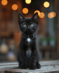 Black Cat with Bowtie
