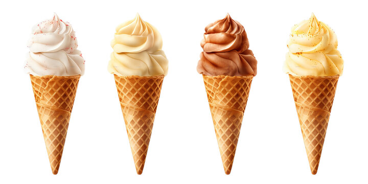Fresh ice cream fruit, or vanilla, chocolate.On a transparent background. Png image