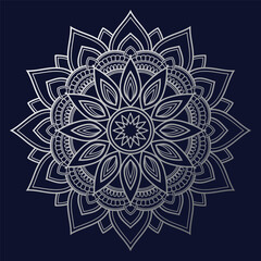 Mandala design silver gradient royal design flower mandala design
